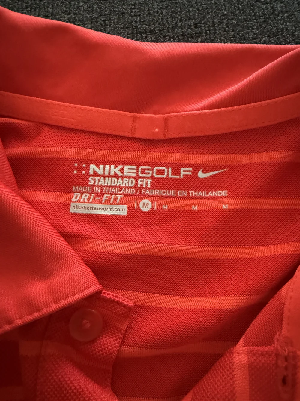 Nike Red Striped Polo Shirt